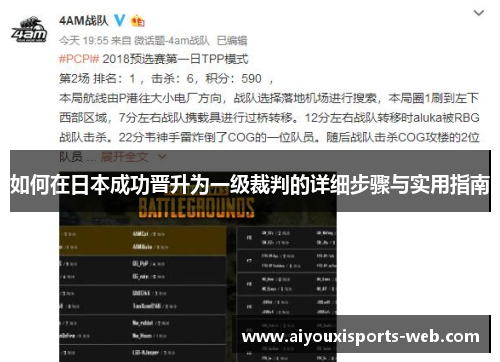 如何在日本成功晋升为一级裁判的详细步骤与实用指南